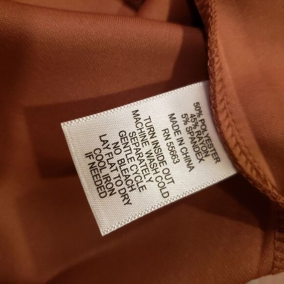 ForCynthia Boat Neck Dress Color Camel Size Medium - Picture 7 of 7